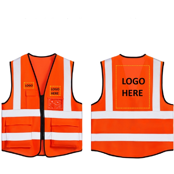 Reflective Safety Vest With Multiple Pockets - Reflective Safety Vest With Multiple Pockets - Image 1 of 2