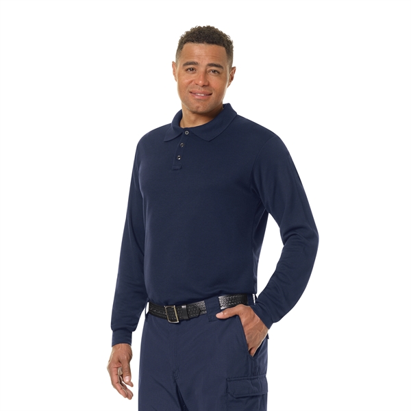 Workrite Men's FR Long Sleeve Station Wear Polo Shirt - Workrite Men's FR Long Sleeve Station Wear Polo Shirt - Image 6 of 7