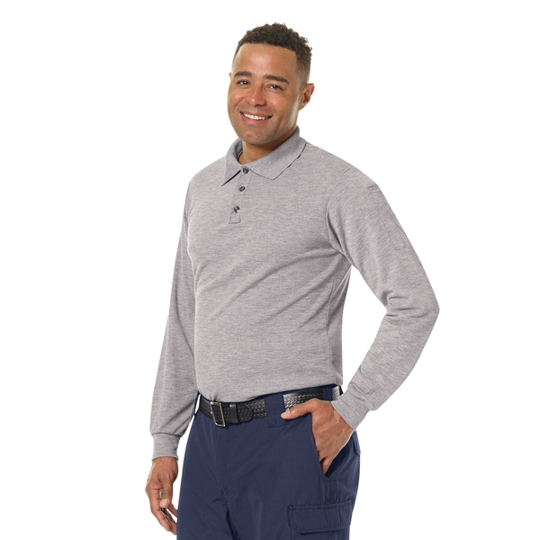 Workrite Men's FR Long Sleeve Station Wear Polo Shirt - Workrite Men's FR Long Sleeve Station Wear Polo Shirt - Image 2 of 7