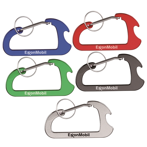 Carabiner with Bottle Opener and Key Ring - Carabiner with Bottle Opener and Key Ring - Image 0 of 5