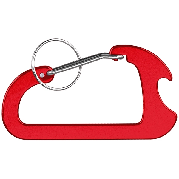 Carabiner with Bottle Opener and Key Ring - Carabiner with Bottle Opener and Key Ring - Image 4 of 5