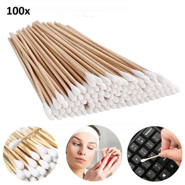 6" Cotton Swabs Wooden Sticks - 6" Cotton Swabs Wooden Sticks - Image 0 of 5