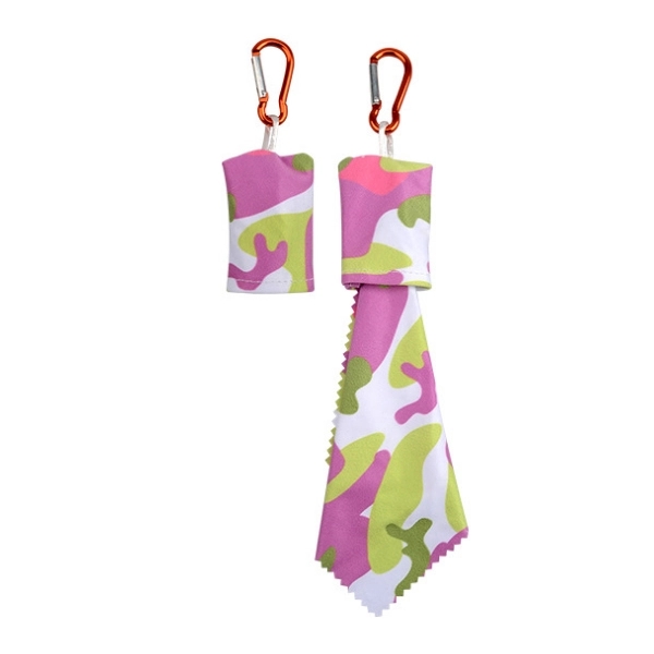 Customized Microfiber Cleaning Cloth in Pouch with Carabiner - Customized Microfiber Cleaning Cloth in Pouch with Carabiner - Image 3 of 4