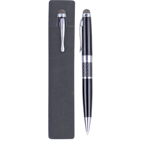Executive High Carbon Fiber Brass Stylus Pen w/ PE Pouch - Executive High Carbon Fiber Brass Stylus Pen w/ PE Pouch - Image 1 of 1