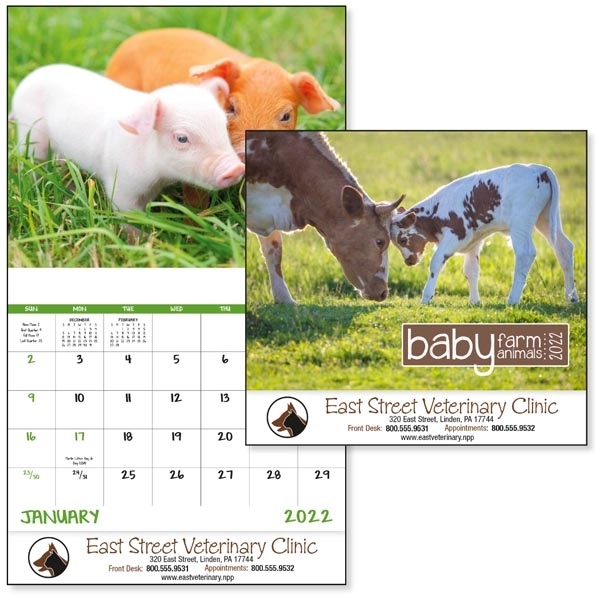 Baby Farm Animals Stapled 2022 Calendar