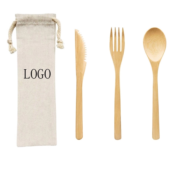 8.46" Bamboo Knife/Fork/Spoon Stainless Steel Straw Set with - 8.46" Bamboo Knife/Fork/Spoon Stainless Steel Straw Set with - Image 0 of 3