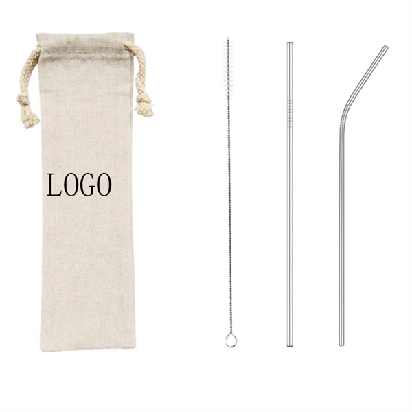 8.46" Bamboo Knife/Fork/Spoon Stainless Steel Straw Set with - 8.46" Bamboo Knife/Fork/Spoon Stainless Steel Straw Set with - Image 1 of 3