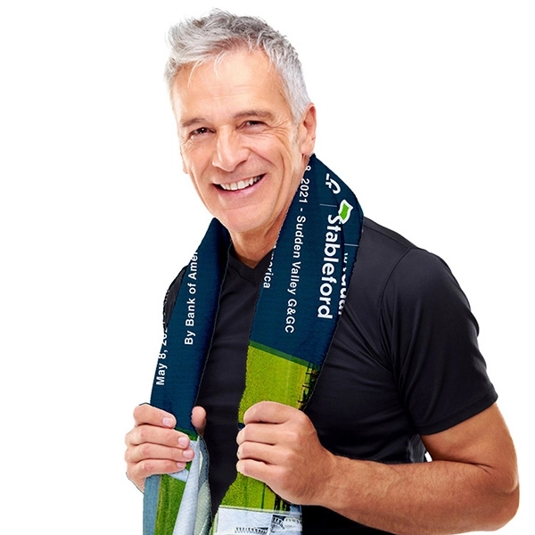 Full Color Sublimation Recycled RPET Cooling Towel - 12" W x - Full Color Sublimation Recycled RPET Cooling Towel - 12" W x - Image 1 of 6