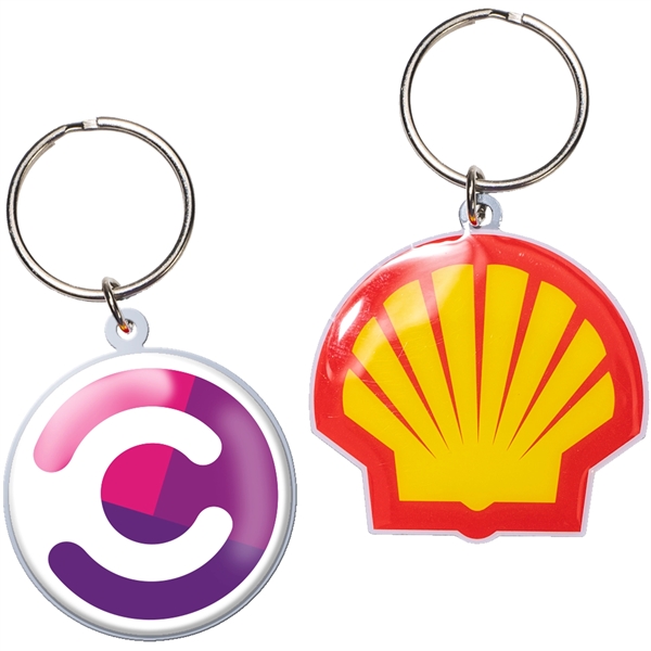 Custom Die Cast Keychain w/Offset Print & Epoxy Dome - Custom Die Cast Keychain w/Offset Print & Epoxy Dome - Image 1 of 1