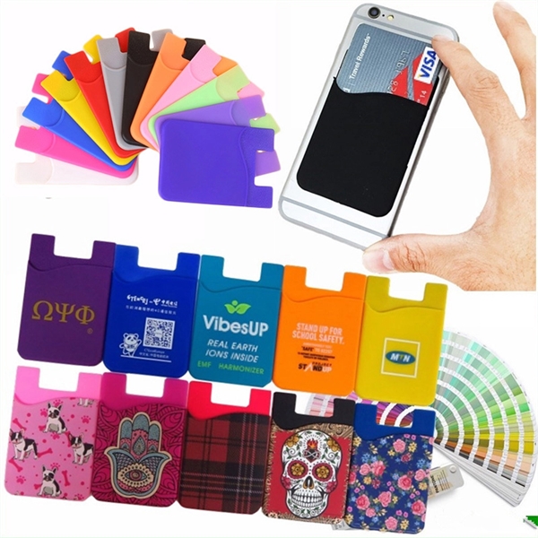 Ultra Thin Silicone Sticker Adhesive Cell Phone Wallet - Ultra Thin Silicone Sticker Adhesive Cell Phone Wallet - Image 0 of 2