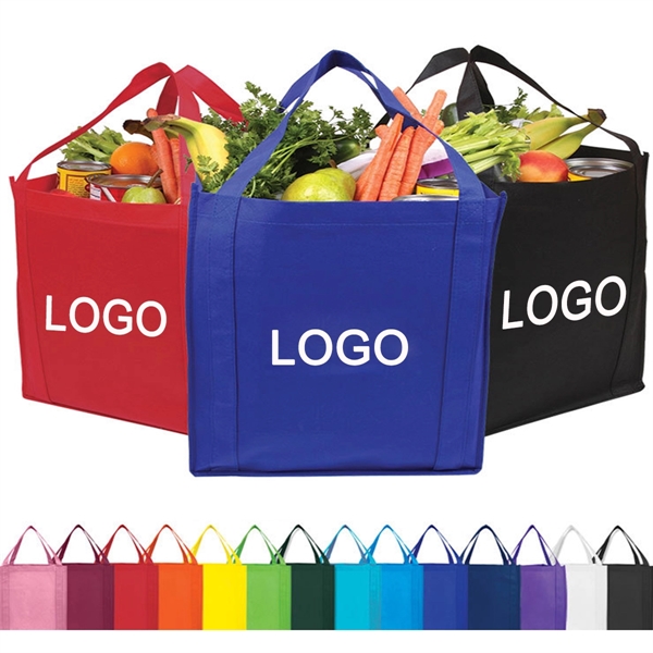 Large Non-Woven Grocery Tote Bag  with Reinforced Handles - Large Non-Woven Grocery Tote Bag  with Reinforced Handles - Image 2 of 2