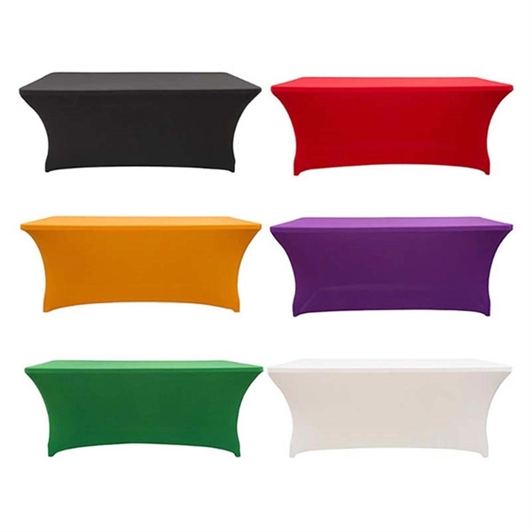 6ft Closed-Back Stretch Table Cover w/Zipper - 6ft Closed-Back Stretch Table Cover w/Zipper - Image 0 of 2