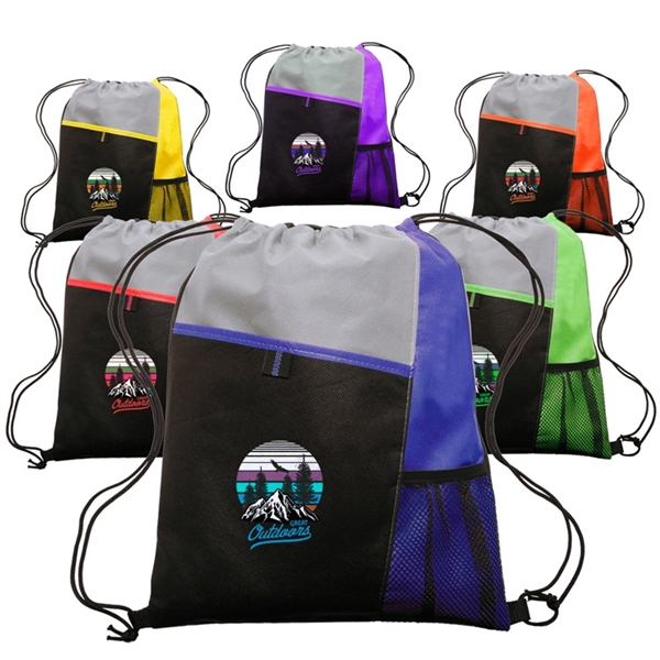 Drawstring Backpack Sports Gym Bag - Drawstring Backpack Sports Gym Bag - Image 0 of 2