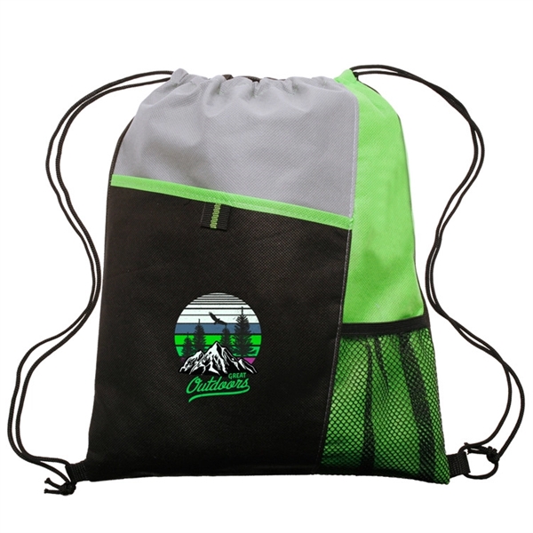 Drawstring Backpack Sports Gym Bag - Drawstring Backpack Sports Gym Bag - Image 2 of 2