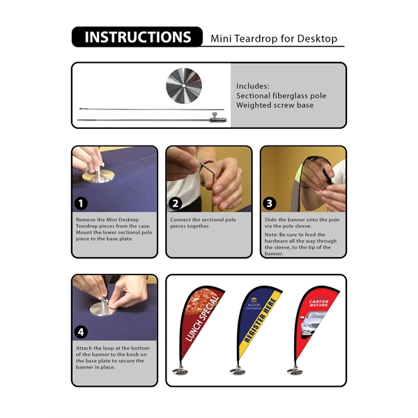 Double Sided Desktop Teardrop Banner - Double Sided Desktop Teardrop Banner - Image 9 of 9