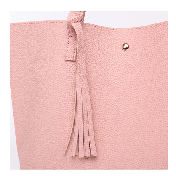 Women's Soft Faux Leather Tote Shoulder Bag - Women's Soft Faux Leather Tote Shoulder Bag - Image 2 of 2