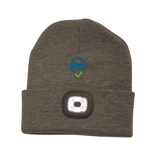 Cuffed Acrylic Beanie with LED Light - Cuffed Acrylic Beanie with LED Light - Image 0 of 2