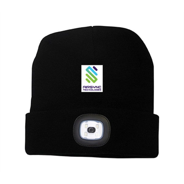 Cuffed Acrylic Beanie with LED Light - Cuffed Acrylic Beanie with LED Light - Image 1 of 2