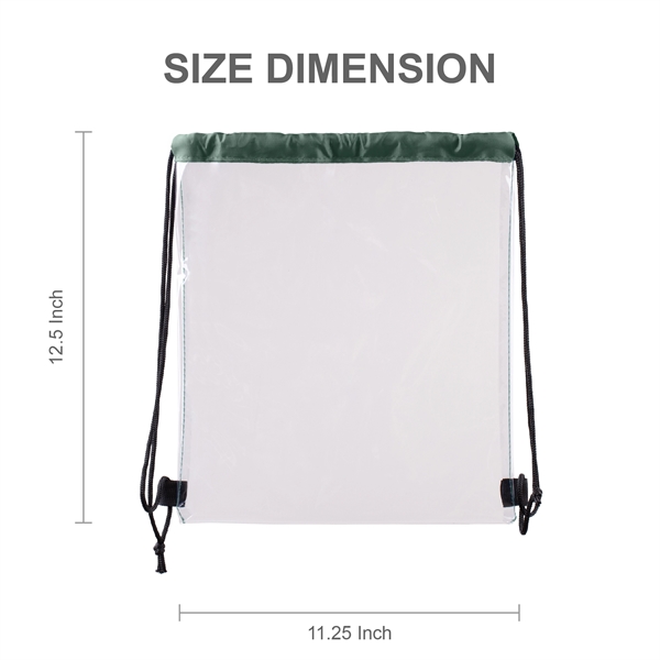 Vinyl Clear Waterproof Stadium Drawstring Gym&Sport Backpack - Vinyl Clear Waterproof Stadium Drawstring Gym&Sport Backpack - Image 1 of 12