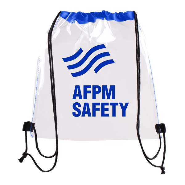 Vinyl Clear Waterproof Stadium Drawstring Gym&Sport Backpack - Vinyl Clear Waterproof Stadium Drawstring Gym&Sport Backpack - Image 3 of 12