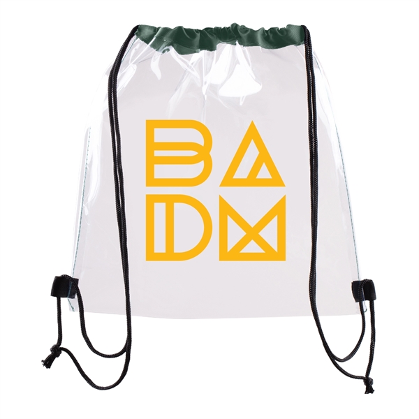 Vinyl Clear Waterproof Stadium Drawstring Gym&Sport Backpack - Vinyl Clear Waterproof Stadium Drawstring Gym&Sport Backpack - Image 5 of 12