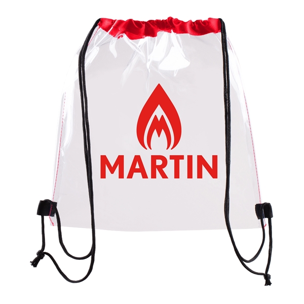 Vinyl Clear Waterproof Stadium Drawstring Gym&Sport Backpack - Vinyl Clear Waterproof Stadium Drawstring Gym&Sport Backpack - Image 7 of 12