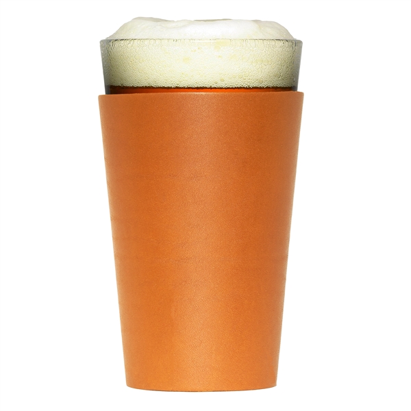 Real Leather Single Stitch Pint Holder with Glass - Real Leather Single Stitch Pint Holder with Glass - Image 2 of 8