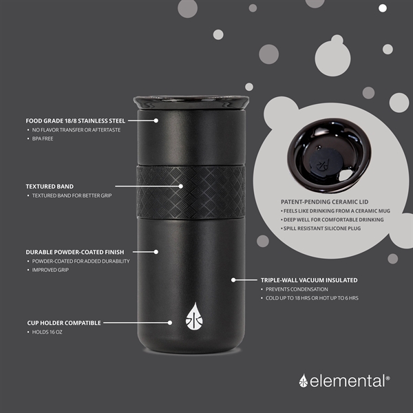 Elemental Artisan 16oz Stainless Tumbler with Ceramic Lid - Elemental Artisan 16oz Stainless Tumbler with Ceramic Lid - Image 1 of 21