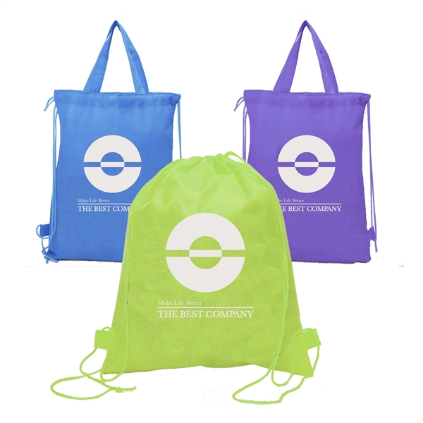 2 IN 1 Non-Woven Drawstring Backpack & Tote Bag - 2 IN 1 Non-Woven Drawstring Backpack & Tote Bag - Image 0 of 0