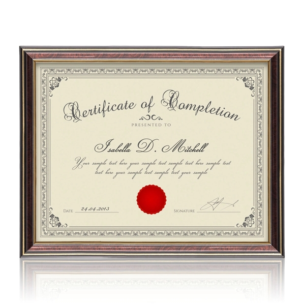 Custom Ellison Certificate Frame - Black/Gold