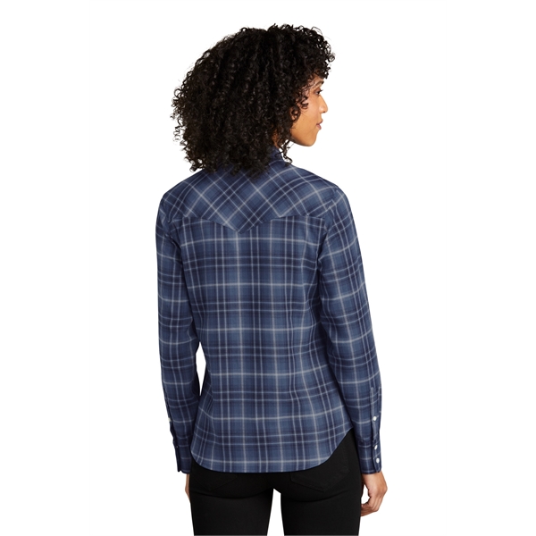 Port Authority Women's Long Sleeve Ombre Plaid Shirt - Port Authority Women's Long Sleeve Ombre Plaid Shirt - Image 11 of 15