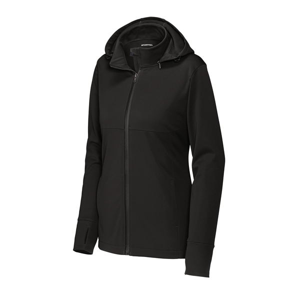Sport-Tek Women's Hooded Soft Shell Jacket - Sport-Tek Women's Hooded Soft Shell Jacket - Image 3 of 15