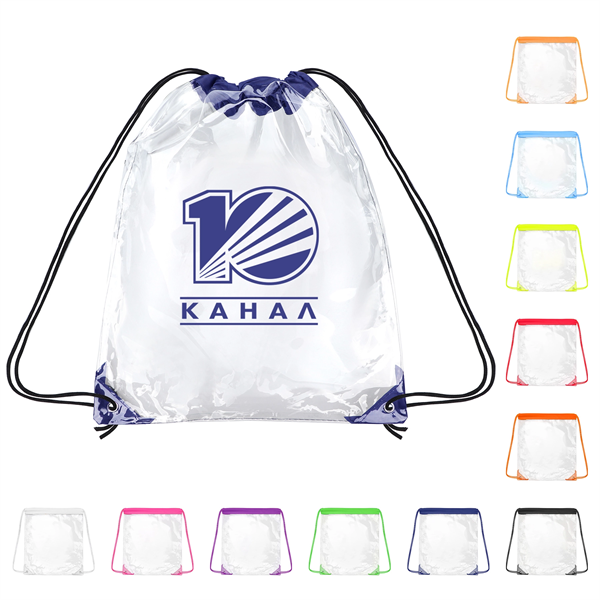 Clear Stadium Drawstring Backpack - Clear Stadium Drawstring Backpack - Image 0 of 10