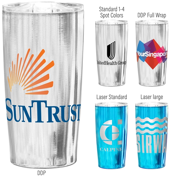 20oz. Chrome Finish VacuumSealed Tumbler with Copper Lining Plum Grove