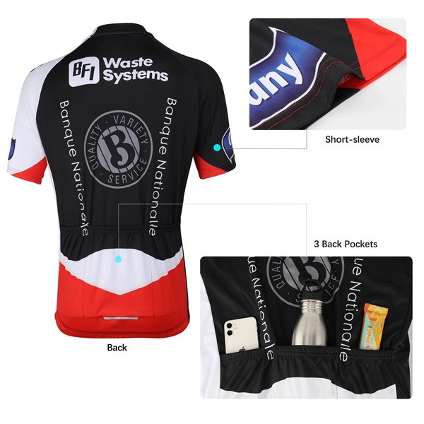Full Dye Sublimation Short Sleeve Custom Cycling Jersey - Full Dye Sublimation Short Sleeve Custom Cycling Jersey - Image 2 of 2