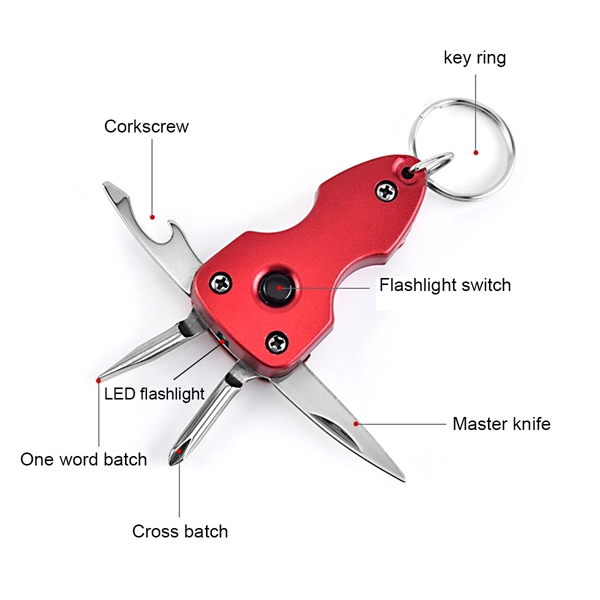 Essential Multifunctional Pocket Tool Keychain With Light - Essential Multifunctional Pocket Tool Keychain With Light - Image 1 of 3