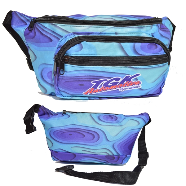 4 Zipper Fanny Pack w/ Full Wrap (12.8" x 5" x 2") - 4 Zipper Fanny Pack w/ Full Wrap (12.8" x 5" x 2") - Image 0 of 4