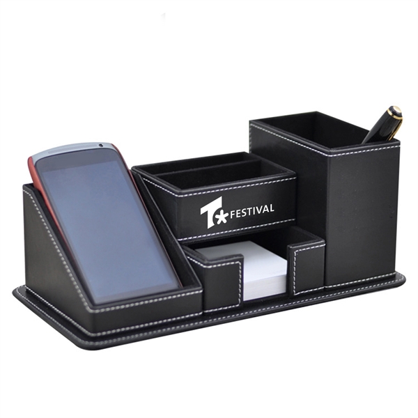 Leather Multifunctional Office Desk Organizer - Leather Multifunctional Office Desk Organizer - Image 0 of 0