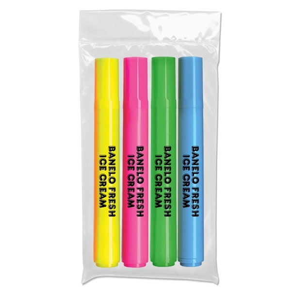 Brite Spots® Broadline Fluorescent Highlighter 4 Pack - Brite Spots® Broadline Fluorescent Highlighter 4 Pack - Image 0 of 0