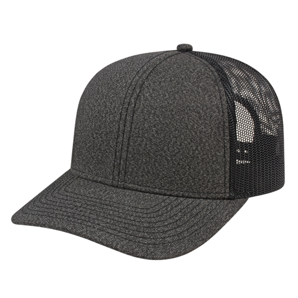 Premium Melange Trucker Mesh Back Cap - Premium Melange Trucker Mesh Back Cap - Image 4 of 5
