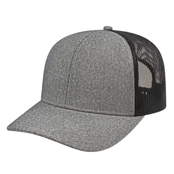 Premium Melange Trucker Mesh Back Cap - Premium Melange Trucker Mesh Back Cap - Image 2 of 5
