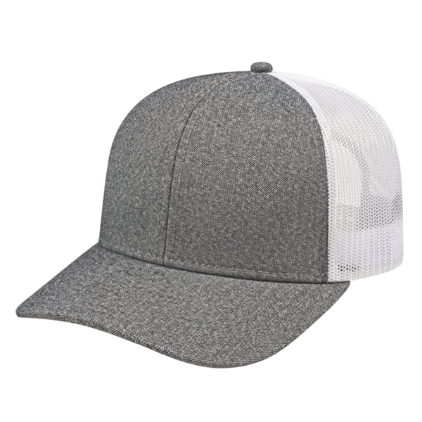 Premium Melange Trucker Mesh Back Cap - Premium Melange Trucker Mesh Back Cap - Image 3 of 5