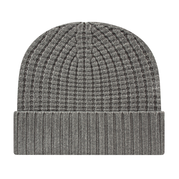 Premium Waffle Knit Cap with Cuff - Premium Waffle Knit Cap with Cuff - Image 3 of 11
