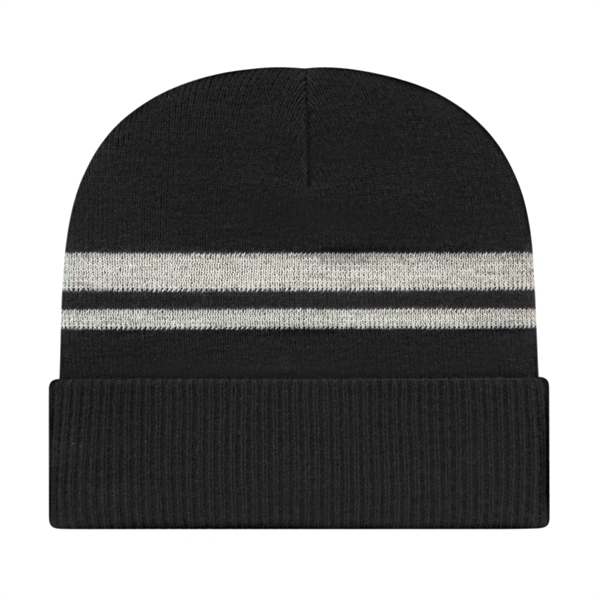 Reflective Knit Cap with Cuff - Reflective Knit Cap with Cuff - Image 3 of 4