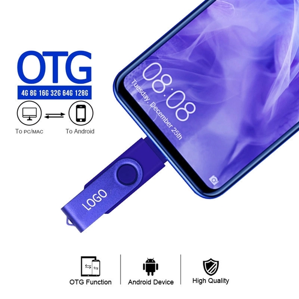 2 in 1 Multi-port USB Rotating Swivel Flash Drive - 2 in 1 Multi-port USB Rotating Swivel Flash Drive - Image 2 of 2