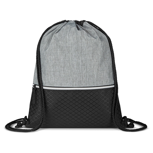 Crosshatch Heather Drawstring Backpack - Crosshatch Heather Drawstring Backpack - Image 1 of 5