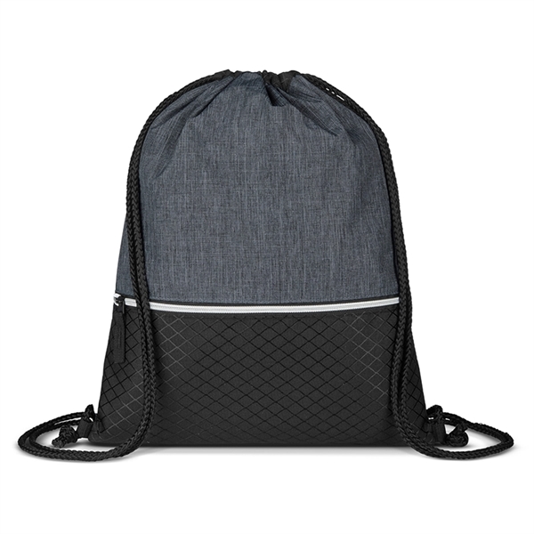 Crosshatch Heather Drawstring Backpack - Crosshatch Heather Drawstring Backpack - Image 3 of 5