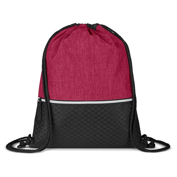 Crosshatch Heather Drawstring Backpack - Crosshatch Heather Drawstring Backpack - Image 4 of 5