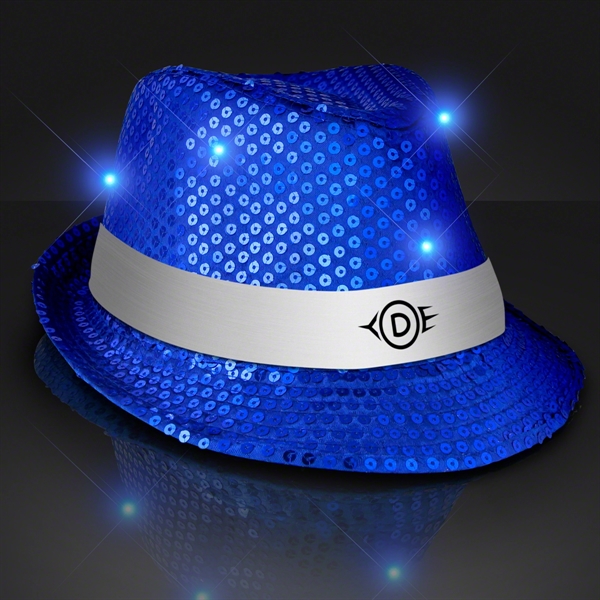 Shiny Single Colored Fedora Hats with White Bands - Shiny Single Colored Fedora Hats with White Bands - Image 2 of 10