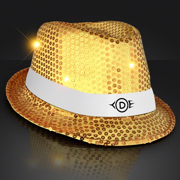 Shiny Single Colored Fedora Hats with White Bands - Shiny Single Colored Fedora Hats with White Bands - Image 3 of 10